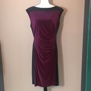 Ralph Lauren Wine and Black Dress Size 16